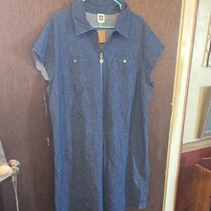 Anne Klein Chambray Button-Front Shirt in Light Blue